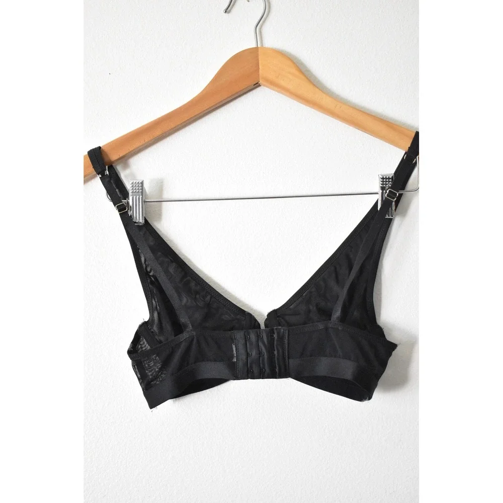 Sheer Mesh Bra Women S Black Modern Lace Underwire Intimates - Picture 5 of 6